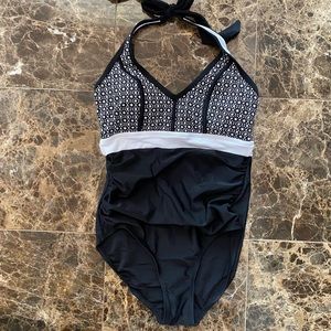 Black and white one piece swimsuit